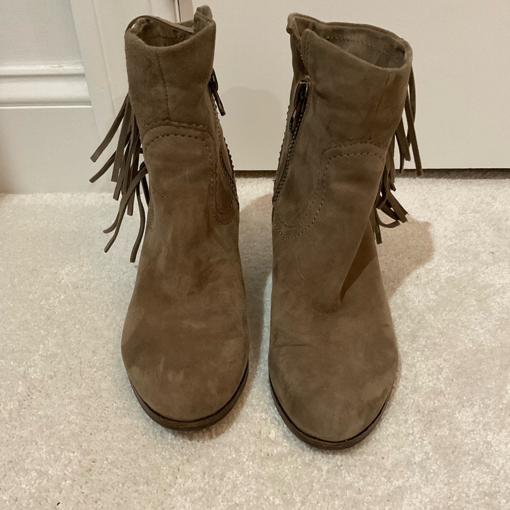 Sam Edelman Louie Fringe Suede Ankle Boots - Picture 2 of 8